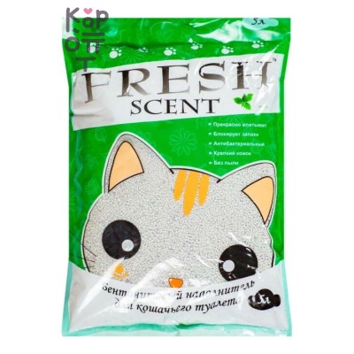 Fresh Scent Мята — бентонитовый наполнитель для кошачьего туалета