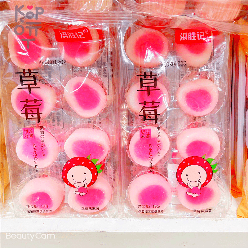 Моти со вкусом клубники Hong Shengji Mochi, 180гр.