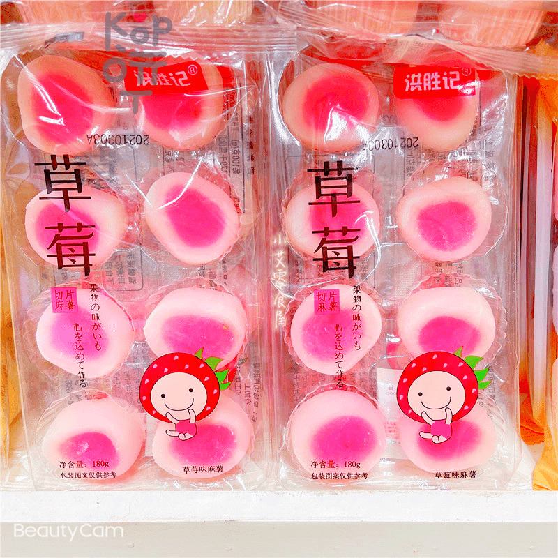 Моти со вкусом клубники Hong Shengji Mochi, 180гр.