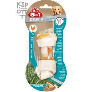 8in1 DENTAL DELIGHTS S косточка с куриным мясом для мелких и средних собак с минералами 11 см