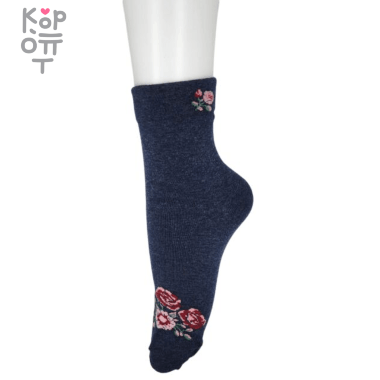 Slazenger - Носки короткие женские с Цветами 23-25см., 1 пара. — Корейские товары для всей семьи(КорОпт)
