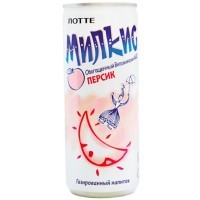 LOTTE Газированный напиток Милкис, персик, 250 мл