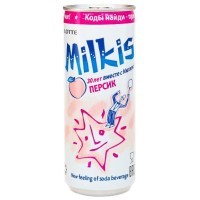 LOTTE Газированный напиток Милкис, персик, 250 мл