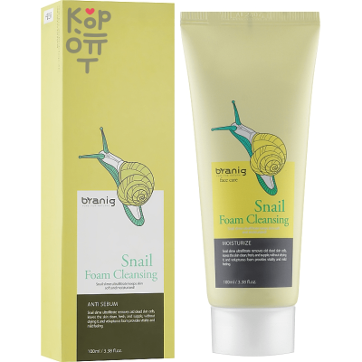 Branig Pure Nature Snail Foam Cleansing -  Пенка для умывания с Муцином Улитки 100мл. 