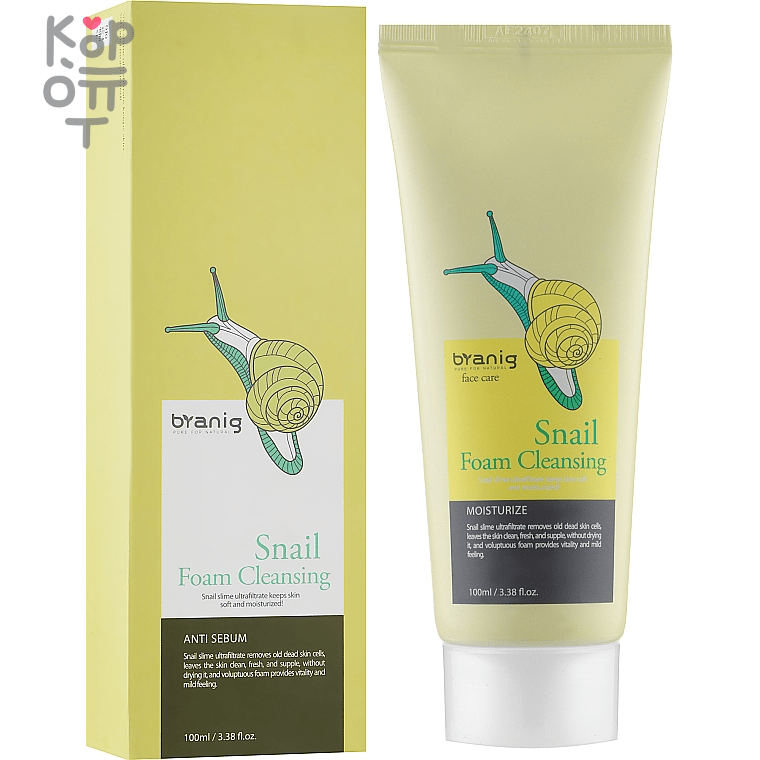Branig Pure Nature Snail Foam Cleansing -  Пенка для умывания с Муцином Улитки 100мл. , купить с доставкой на дом фото 1 — Корейские товары для всей семьи(КорОпт)