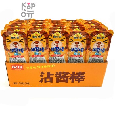 Печенье ShanjiangBang Dipping Sauce Cookie Bars Kids - Бисквитное печенье Лева с нежным Сливочным соусом, 28гр.