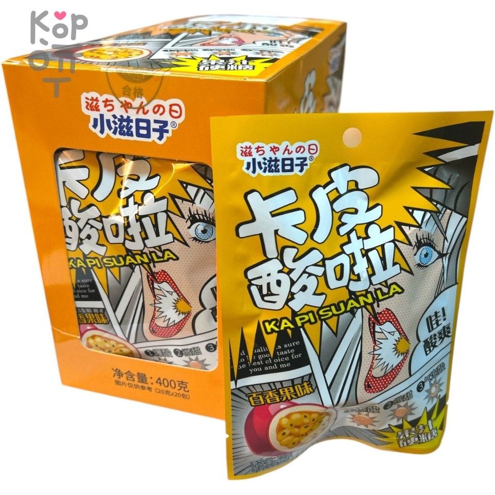 Кислая карамель Kapi Suan Sour Candy - Кислый взрыв со вкусом Маракуйя, купить с доставкой на дом фото 1 &mdash; Корейские товары для всей семьи(КорОпт)