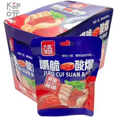 Жевательная конфета Jiao Cui с взрывным вкусом Клубники &mdash; Корейские товары для всей семьи(КорОпт)