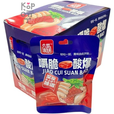 Жевательная конфета Jiao Cui с взрывным вкусом Клубники