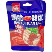 Жевательная конфета Jiao Cui с взрывным вкусом Клубники