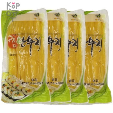 Желтый редис(Дайкон), нарезанный на полоски для суши - Pickled Radish, 500гр. &mdash; Корейские товары для всей семьи(КорОпт)