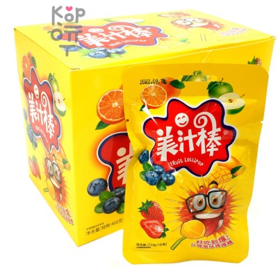 Леденец с восхитительным фруктовым вкусом Fruit Lolipop на палочке, 23гр.