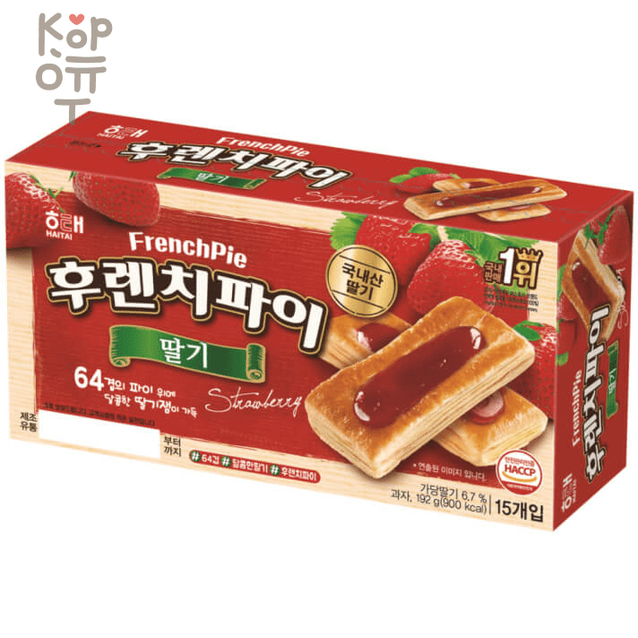 HAITAI Biscuit French Pie Strawberry - Печенье «Французский пирог» со вкусом клубники., купить с доставкой на дом фото 1 &mdash; Корейские товары для всей семьи(КорОпт)