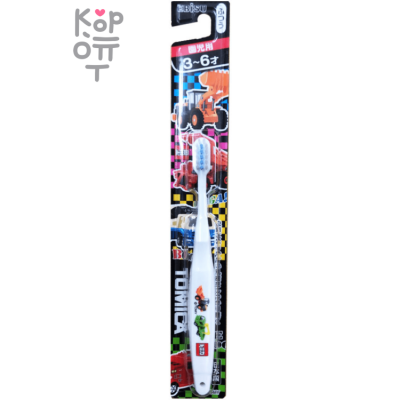 EBISU Kid's Toothbrush - Детская зубная щётка "Машинки" с компактной головкой для САМОСТОЯТЕЛЬНОЙ чистки зубов (от 3 до 6 лет).