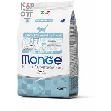 Monge Cat Monoprotein корм для котят с форелью 400г