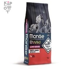 Monge Dog BWild LOW GRAIN Puppy &amp; junior низкозерновой корм из мяса оленя для щенков всех пород 12 кг — Корейские товары для всей семьи(КорОпт)