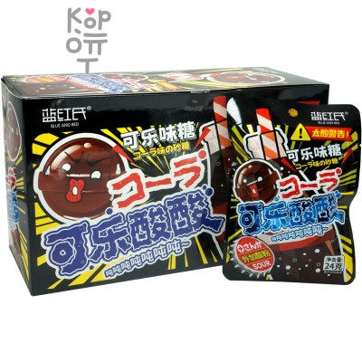 Кислая карамель Blue and Red Attention Sour Candy со вкусом Колы