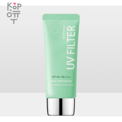 Medi Flower UV Filter Cica Sun Cream - Увлажняющий солнцезащитный крем для лица с Центеллой 50мл., купить с доставкой на дом фото 1 — Корейские товары для всей семьи(КорОпт)