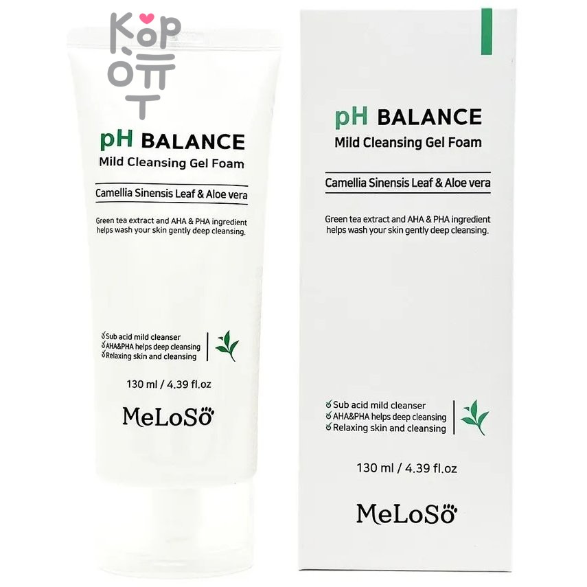 Meloso pH Balance Mild Cleansing Gel Foam - Мягкая очищающая пенка  для лица 130мл. 