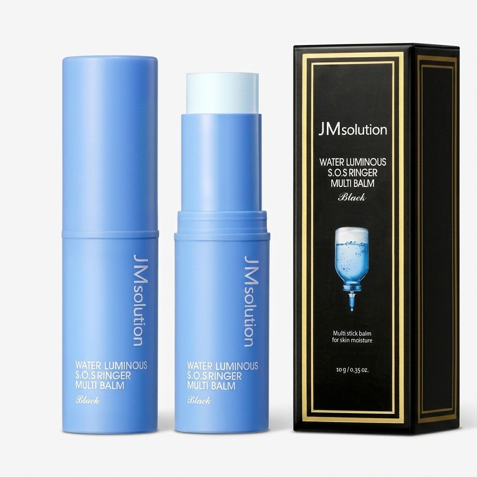  JMsolution Water Luminous S.O.S. Ringer Multi Balm Black - ультифункциональный увлажняющий стик для лица 10гр. фото 1 &mdash; Корейские товары для всей семьи(КорОпт)