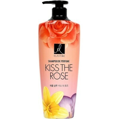 ELASTINE Perfume Shampoo Kiss The Rose - Парфюмированный шампунь для волос с ароматом Роз и Фиалки, 600 мл