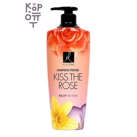ELASTINE Perfume Shampoo Kiss The Rose - Парфюмированный шампунь для волос с ароматом Роз и Фиалки, 600 мл