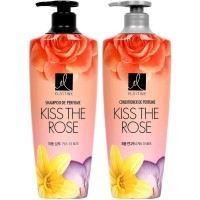 ELASTINE Perfume Shampoo Kiss The Rose - Парфюмированный шампунь для волос с ароматом Роз и Фиалки, 600 мл