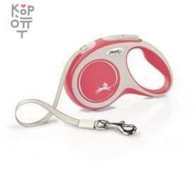 flexi рулетка NEW LINE Comfort S (до 15 кг) лента 5 м серый/красный — Корейские товары для всей семьи(КорОпт)