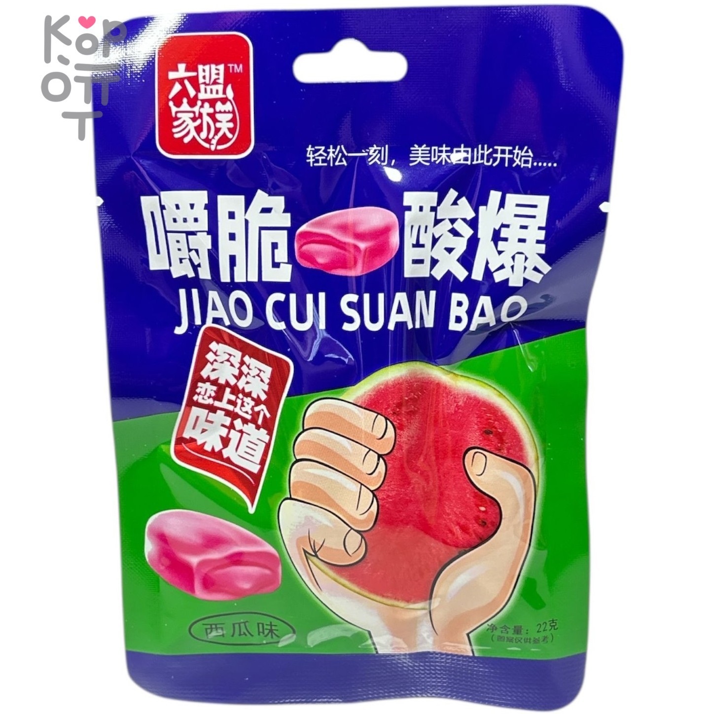 Жевательная конфета Jiao Cui с взрывным вкусом Арбуза
