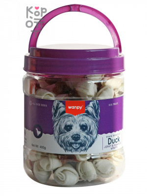 Wanpy Dog - Лакомство "кости из сыромятной кожи" с утиным мясом, 400 г