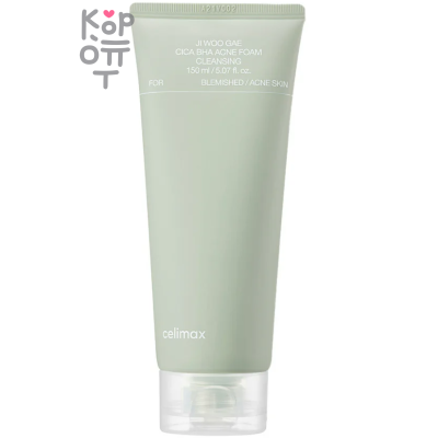 Celimax Ji Woo Gae Cica BHA Acne Foam Cleansing - Очищающая пенка с BHA-кислотой и Центеллой 150мл.