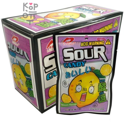 Кислая и освежающая карамель Luxing Acid Warning Sour Candy - со вкусом Лимона