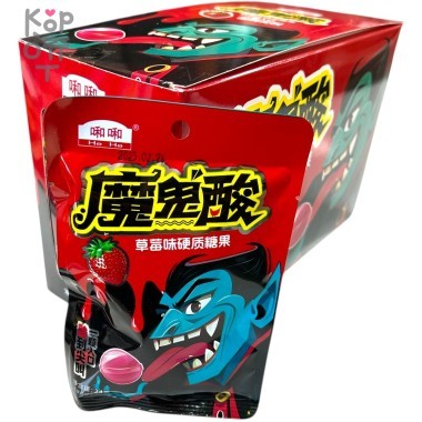 Кислая леденцовая карамель He He Super Sour - Жутко кислые конфеты Цветной язык, со вкусом Клубники &mdash; Корейские товары для всей семьи(КорОпт)