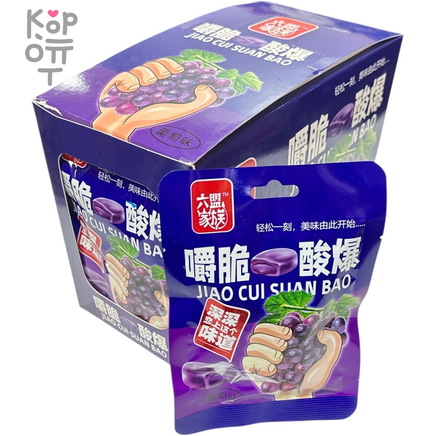 Жевательная конфета Jiao Cui с взрывным вкусом Винограда
