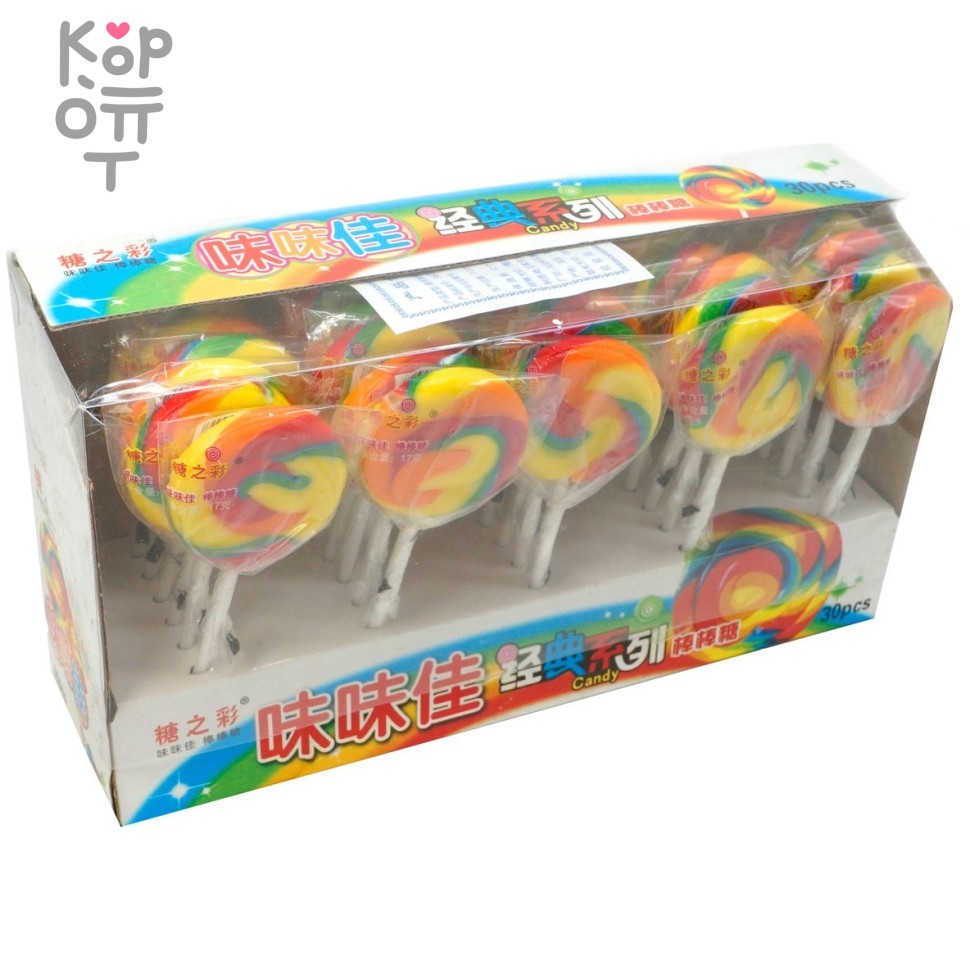 Леденцы на палочке радужные Weiweijia Rainbow Lollipops