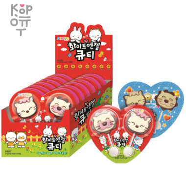 HAITAI Chocolate White angel cutie - Шоколадные фигурки на палочке &quot;Белый ангел милашка&quot;, Коробка (27гр.*36шт.) — Корейские товары для всей семьи(КорОпт)