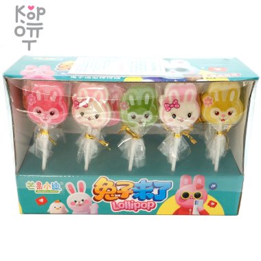 Леденец с фруктовым вкусом ShangJiaYi Rabbit Lolipop - Зайчики на палочке — Корейские товары для всей семьи(КорОпт)