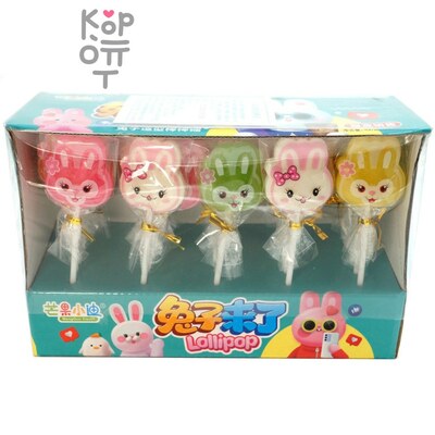 Леденец с фруктовым вкусом ShangJiaYi Rabbit Lolipop - Зайчики на палочке