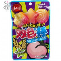 Карамель леденцовая Two Colors Lollipop с взрывным вкусом спелых Персиков