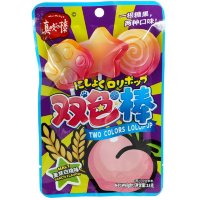 Карамель леденцовая Two Colors Lollipop с взрывным вкусом спелых Персиков