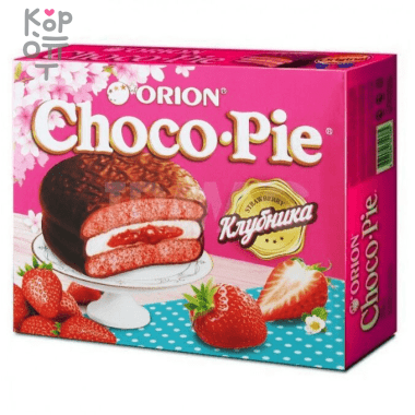 Orion Choco Pie Strawberry Чоко пай Орион Клубника 360гр. — Корейские товары для всей семьи(КорОпт)