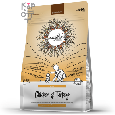 CRAFTIA NATURA Сухой корм для щенков миниатюрных и мелких пород из Курицы и Индейки.