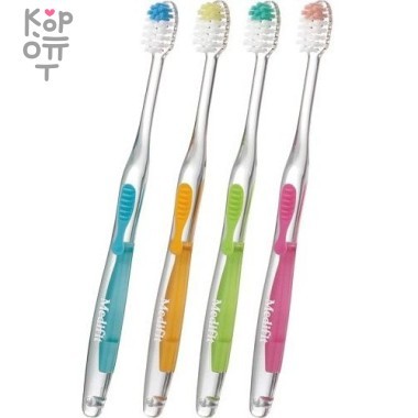 EBISU Зубная щетка с прямым срезом ворса, зоной для очищения дальних зубов и прорезиненной ручкой. Мягкая — Корейские товары для всей семьи(КорОпт)