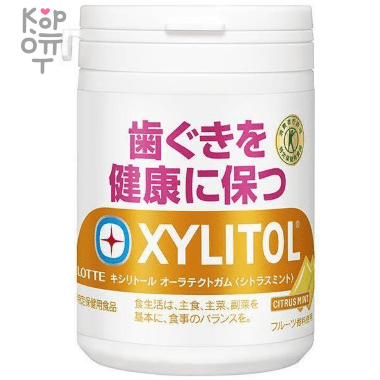 Lotte Xylitol Oratect - Резинка жевательная Цитрус, 125гр. &mdash; Корейские товары для всей семьи(КорОпт)