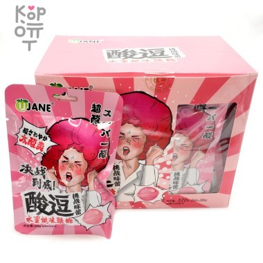 Кислая леденцовая карамель Yunhu Delicious со вкусом АДского Персика — Корейские товары для всей семьи(КорОпт)