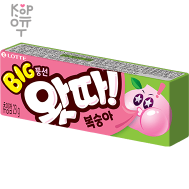 LOTTE WHATTA Big Bubble Gum Peach - Жевательная резинка со вкусом Персика, 23гр. — Корейские товары для всей семьи(КорОпт)