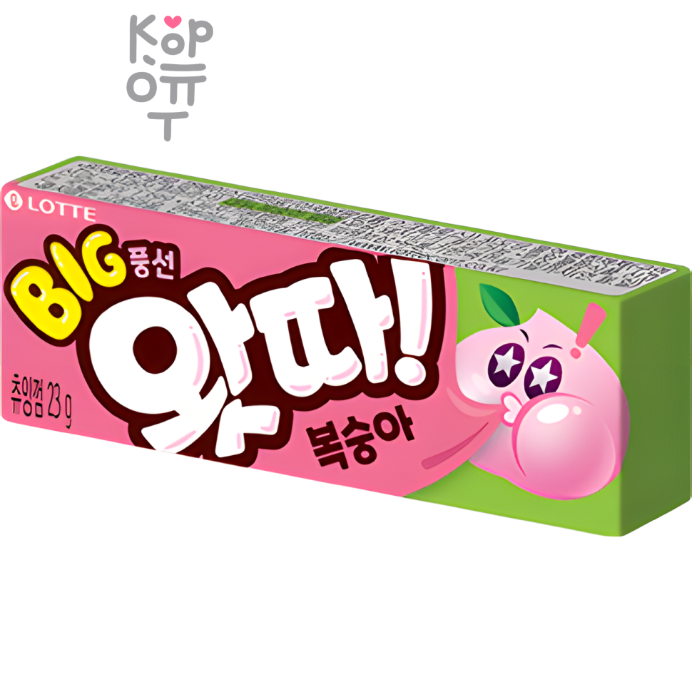 LOTTE WHATTA Big Bubble Gum Peach - Жевательная резинка со вкусом Персика, 23гр.