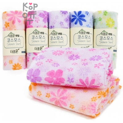 Shower Towel Happy Clean Day - Массажная мочалка полотенце для глубокого очищения кожи, рифленная, цвет в ассортименте 28*95см.