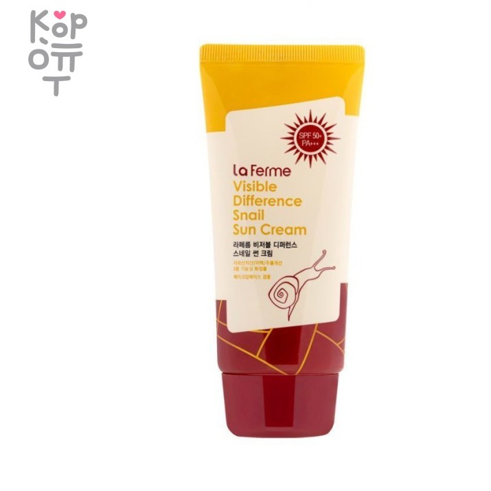 Farm Stay Visible Difference Snail Sun Cream SPF 50+  PA+++ Солнцезащитный крем с муцином улитки 70гр., купить с доставкой на дом Крем эффективно защищает кожу от разрушений ультрафиолетом, от ожогов, фотостарения и появления пигментации. Кроме того, крем может использоваться в качестве основы под макияж.