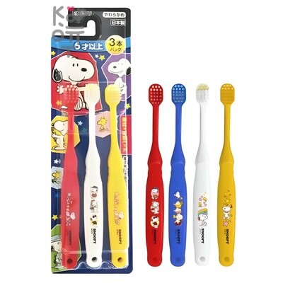 Ebisu Kid's Toothbrush Собачка - Детская зубная щетка со стандартной круглой головкой (от 6 лет) 3шт.